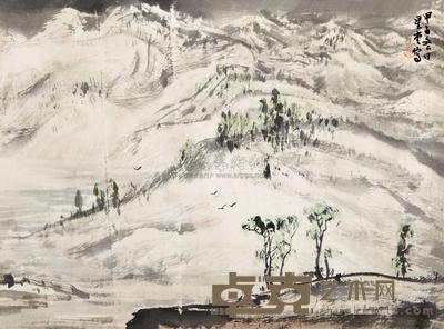 卢星堂 林间早行图 镜心 34×45.5cm