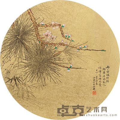 任重 花卉 镜心 直径34cm