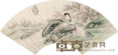 蔡鹤汀 黛玉葬花图 镜心 19×50.5cm