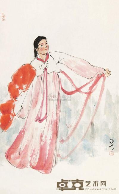 亚明 人物 镜心 69×41.5cm