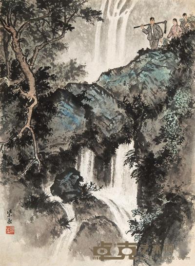 魏紫熙 农耕归来图 镜心 59×43.5cm