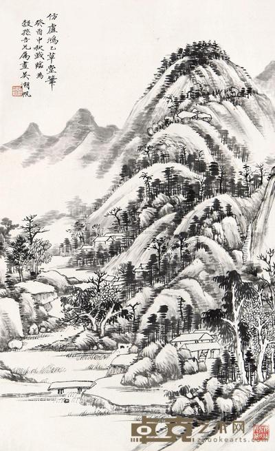 吴湖帆 溪山草堂图 镜心 68×41.5cm