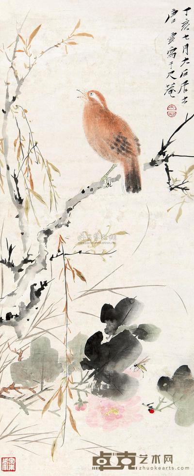 唐云 花鸟 立轴 86×35.5cm