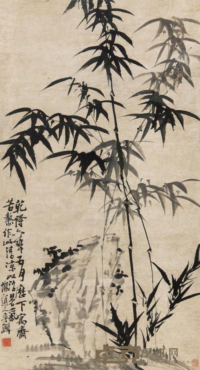 李鱓 竹石图 立轴 97.5×53cm