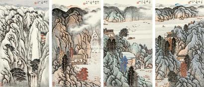 宋玉麟 四季山水 镜心
