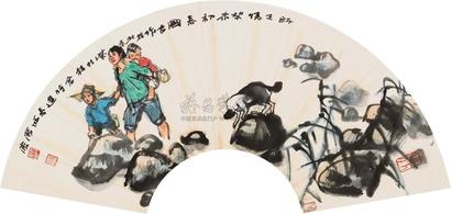 史国良 2003年作 师生情 镜心