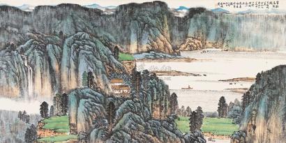 宋玉麟 翠岭晨岚图 镜心