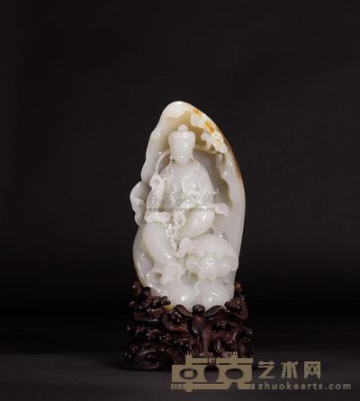 和田籽玉 观音摆件 21×11×6cm