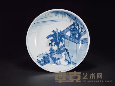 清康熙 西厢记人物故事盘 直径21.5cm