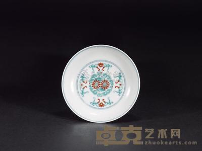 清雍正 斗彩花卉盘 直径11cm