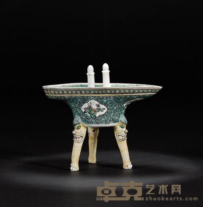 清 素三彩爵杯 直径16cm