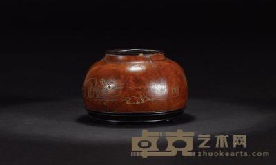 清 匏器浅刻山水水盂 直径8.5cm