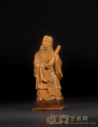 清 黄杨木雕人物 高12.5cm