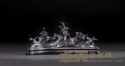 清 紫檀笔山 长18cm