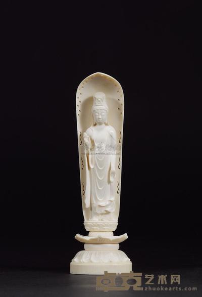 清 象牙刻观音立像 高19.6cm