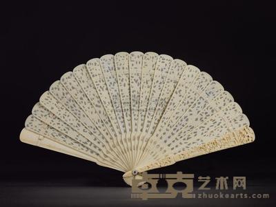 清 象牙扇 19×33cm
