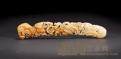 清 象牙福寿如意 长25cm
