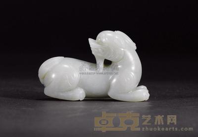清 青白玉兽 长6.2cm