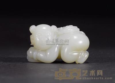 清 青白玉童子 长3.5cm