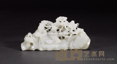 清 张良拜师摆件 高7cm;长13.5cm
