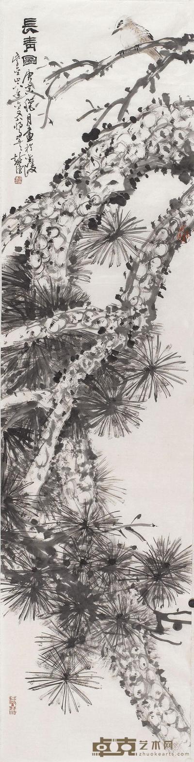 徐纯原 花鸟 镜心 137×34cm