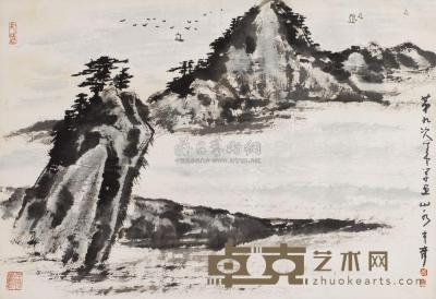 武中奇 山水 镜框 48×79cm