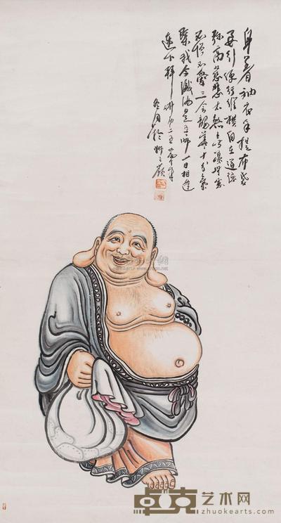 圆霖 罗汉 立轴 97×52cm