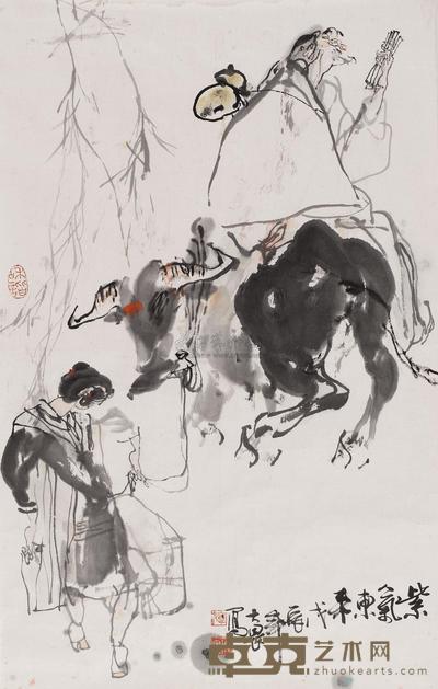 施大畏 紫气东来 镜片 82×50cm