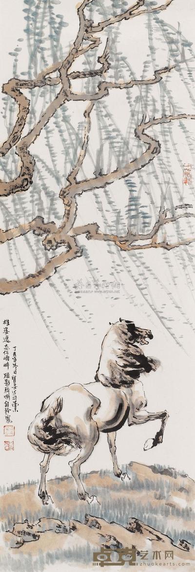 黄贤安 马 镜片 102×34cm