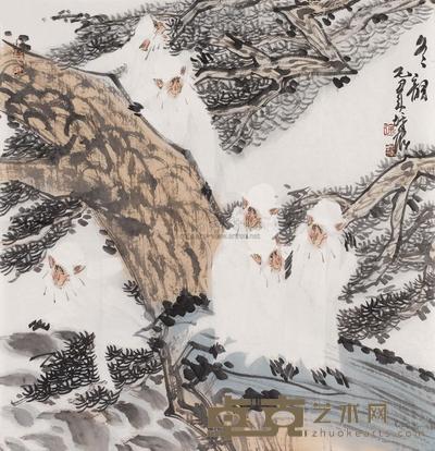 徐培晨 雪猴 镜心 68×68cm