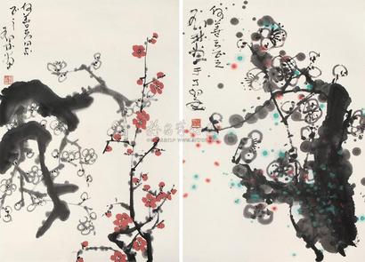 邓林 梅花 镜心