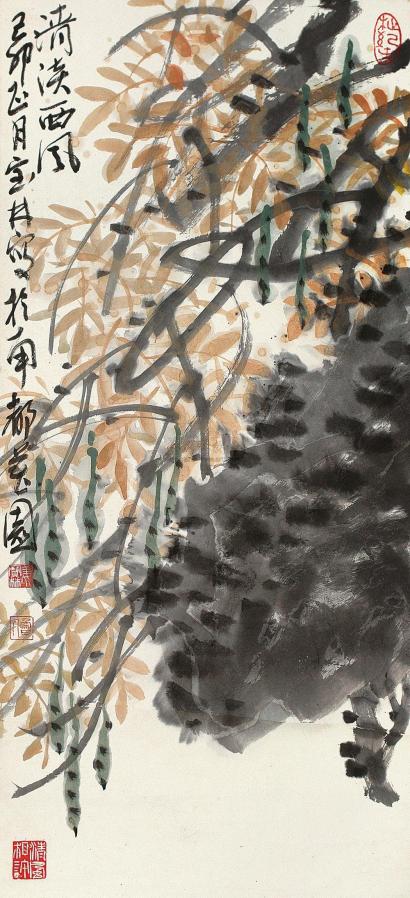姜宝林 己卯（1999年）作 清淡西风 立轴