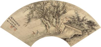 张宗苍 癸酉（1753年）作 赏秋图 扇面