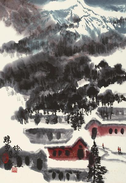 徐希 戊午（1978年）作 瑞雪 立轴