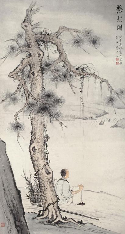 许昭 癸未（1943年）作 樵憩图 立轴