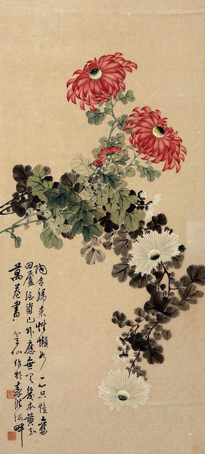 吴笠仙 秋菊图 立轴
