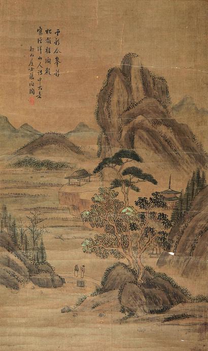 张问陶 云山松涧 立轴