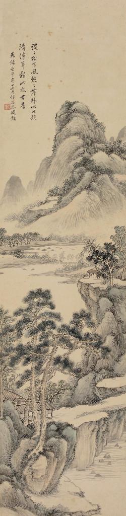 周镛 壬午（1882年）作 松风图 立轴