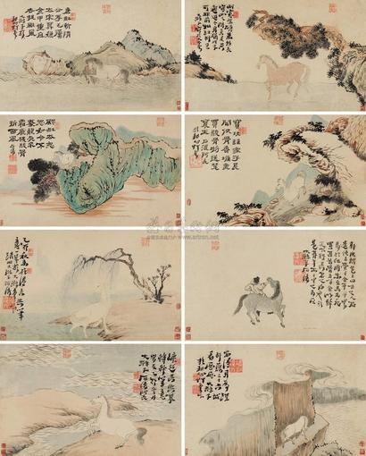 石涛 （款） 乙卯（1675年）作 骏马图 册页