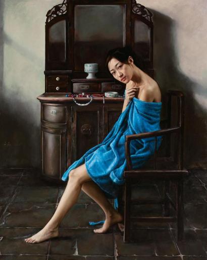 李文涛 2008年作 蓝色浴衣