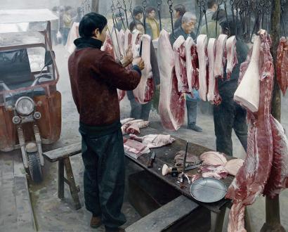 宋志江 2010年作 卖猪肉的小贩