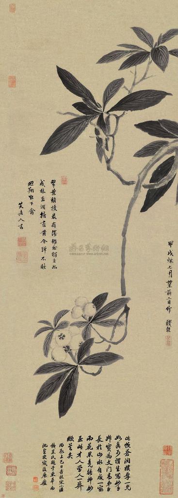 钱榖 1574年作 枇杷 立轴