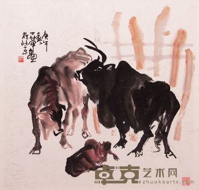 《牛》镜框 67×68cm