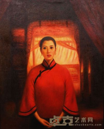 《红烛新娘》油画 99×80cm