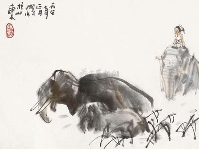 史国良 1987年作 少女 镜心