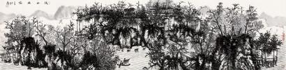 何加林 2006年作 溪山渔隐 镜心