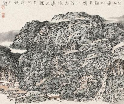 王镛 2002年作 山水 卡纸