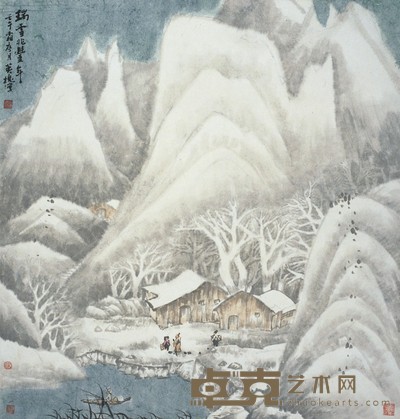 徐英槐      流水无声山皓然 73×71cm