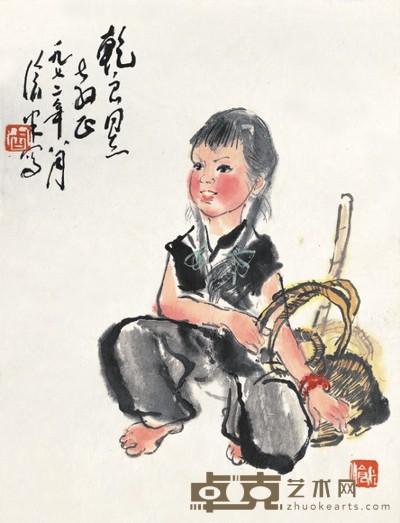 周沧米 农家小妞 22×17cm