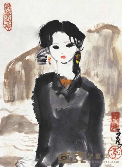 李子侯 有女婵娟 23×17cm